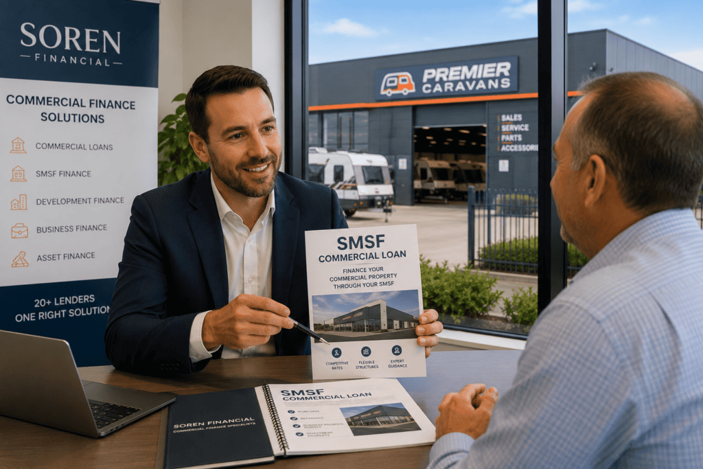 Soren Financial broker discussing SMSF Commercial loan to a client