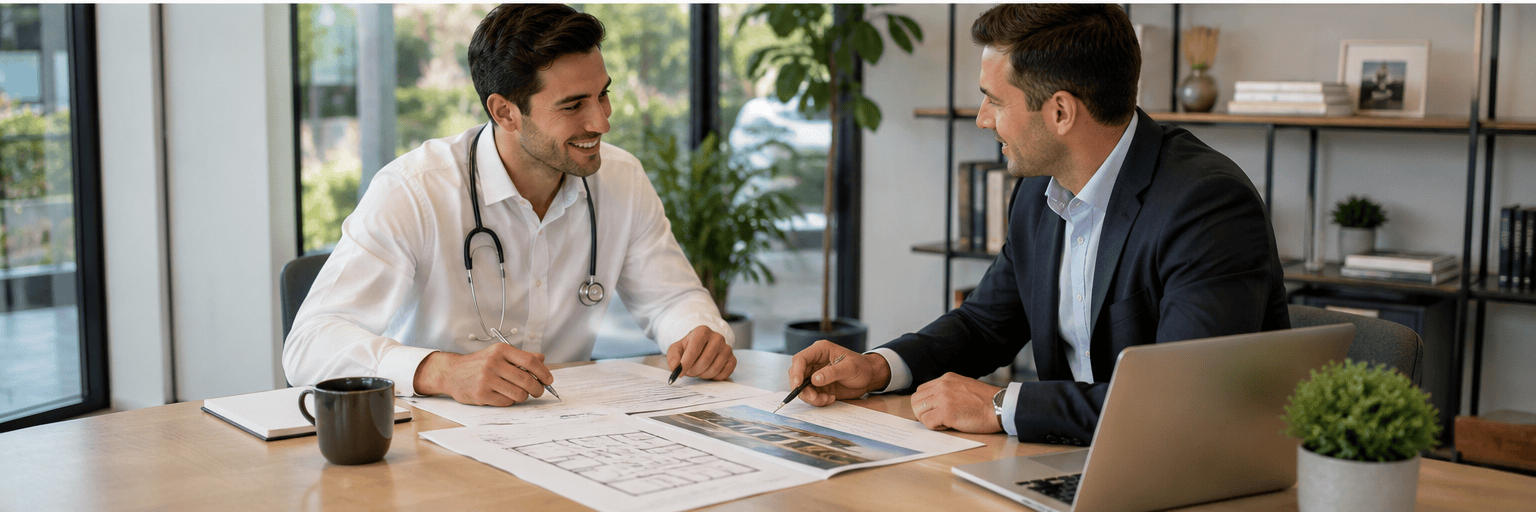 Doctor meeting with a Soren Financial mortgage broker to review doctors home loan options